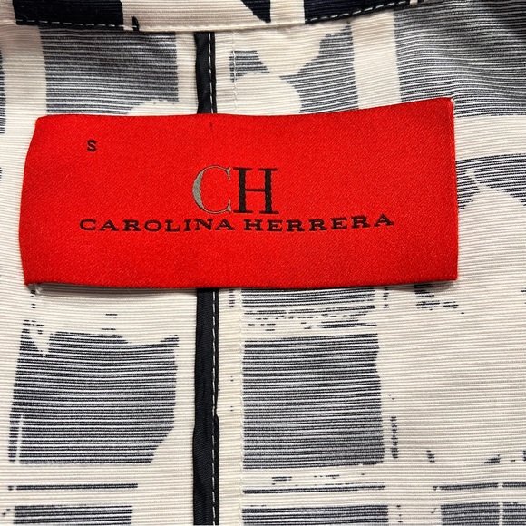 Carolina Herrera Window Pane Print Short Raincoat Sz-S - Picture 9 of 11